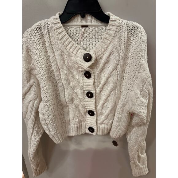 Free People Bonfire Cardigan cream size medium - Picture 7 of 9